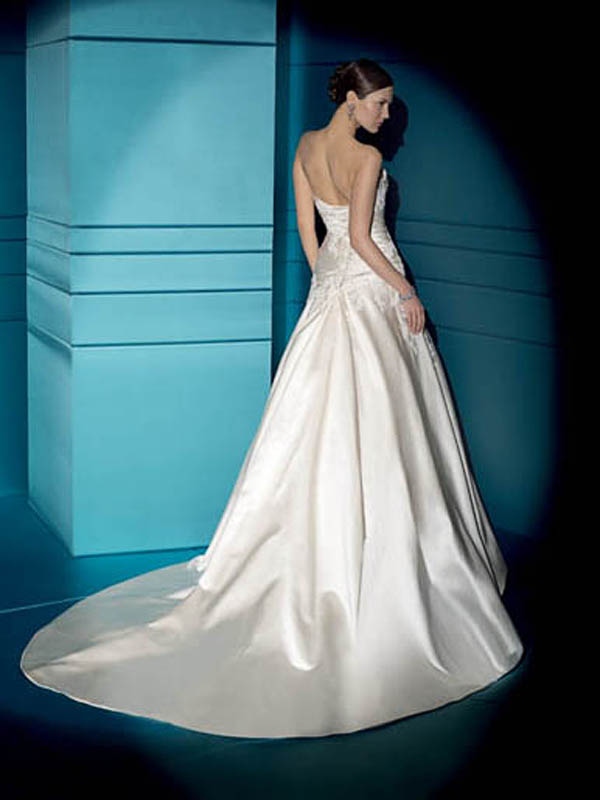 Spectacular Satin Sweetheart Gown of Intricacy and Delicacy