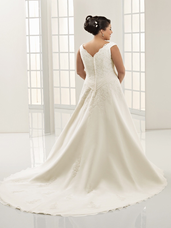 A-Line con el vestido del hombro escote elegante de la boda