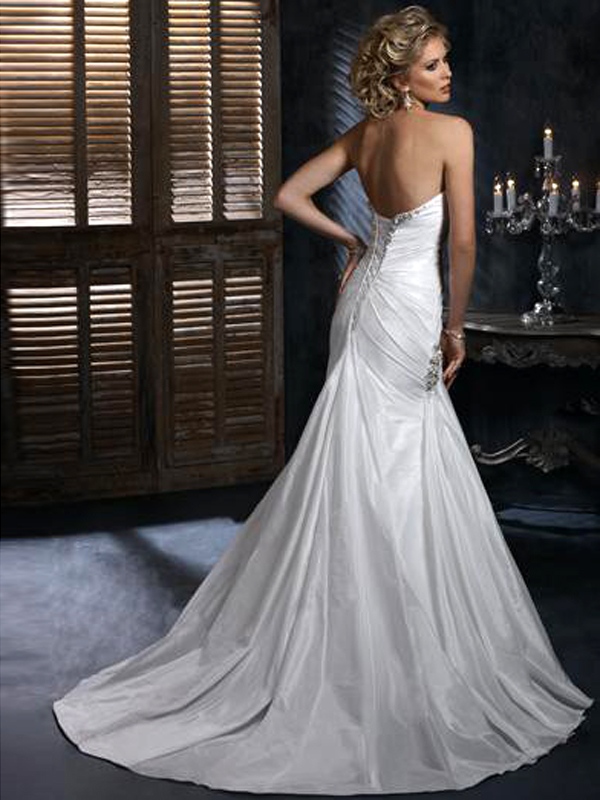 Taffeta Strapless A-Line Wedding Dress