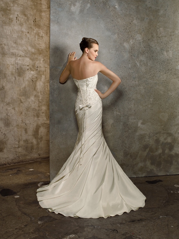 A-Line with Embroidery and Asymmetric Ruffles Modern Wedding Dress