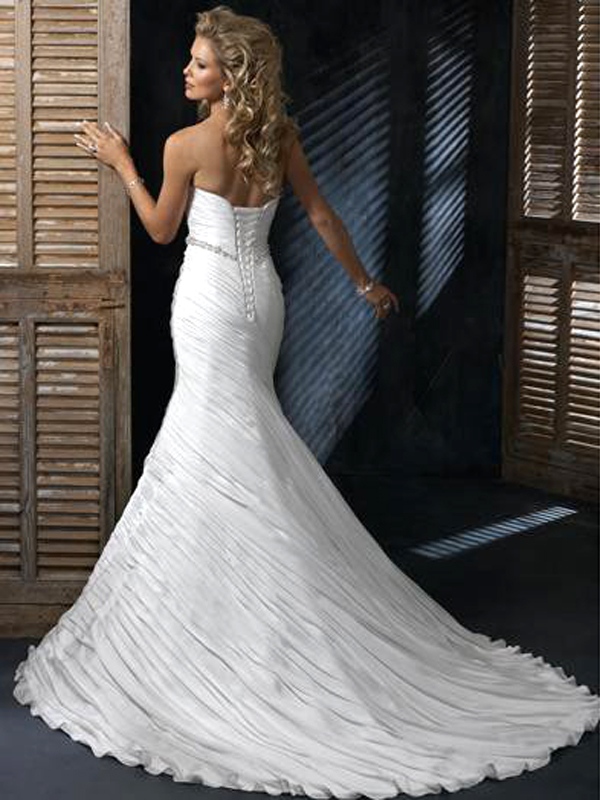 Strapless Chiffon Mermaid Wedding Dress