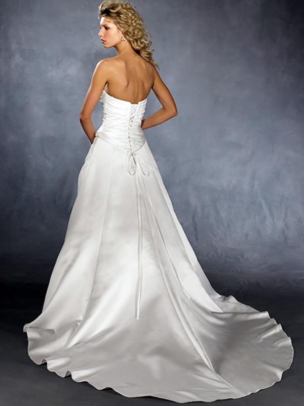 Weiß A-Line Mit Strapless und herzförmiger Ausschnitt Brautkleid