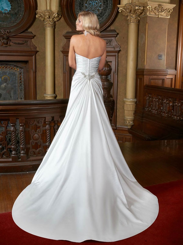 A-Line With Beading on Waistline Wedding Dress