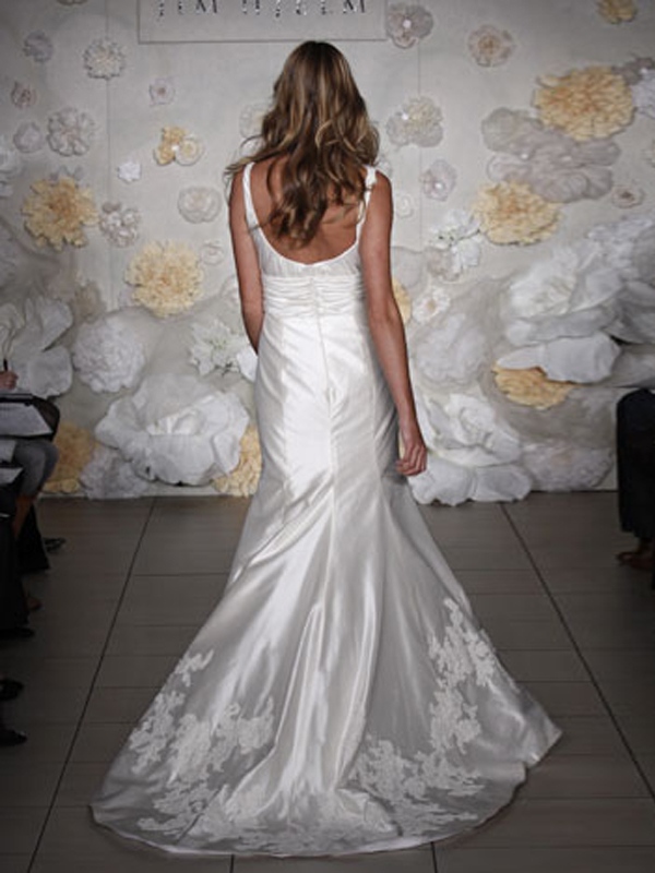 Fantastico Scoop Collo Wedding Gown Satin di Floral