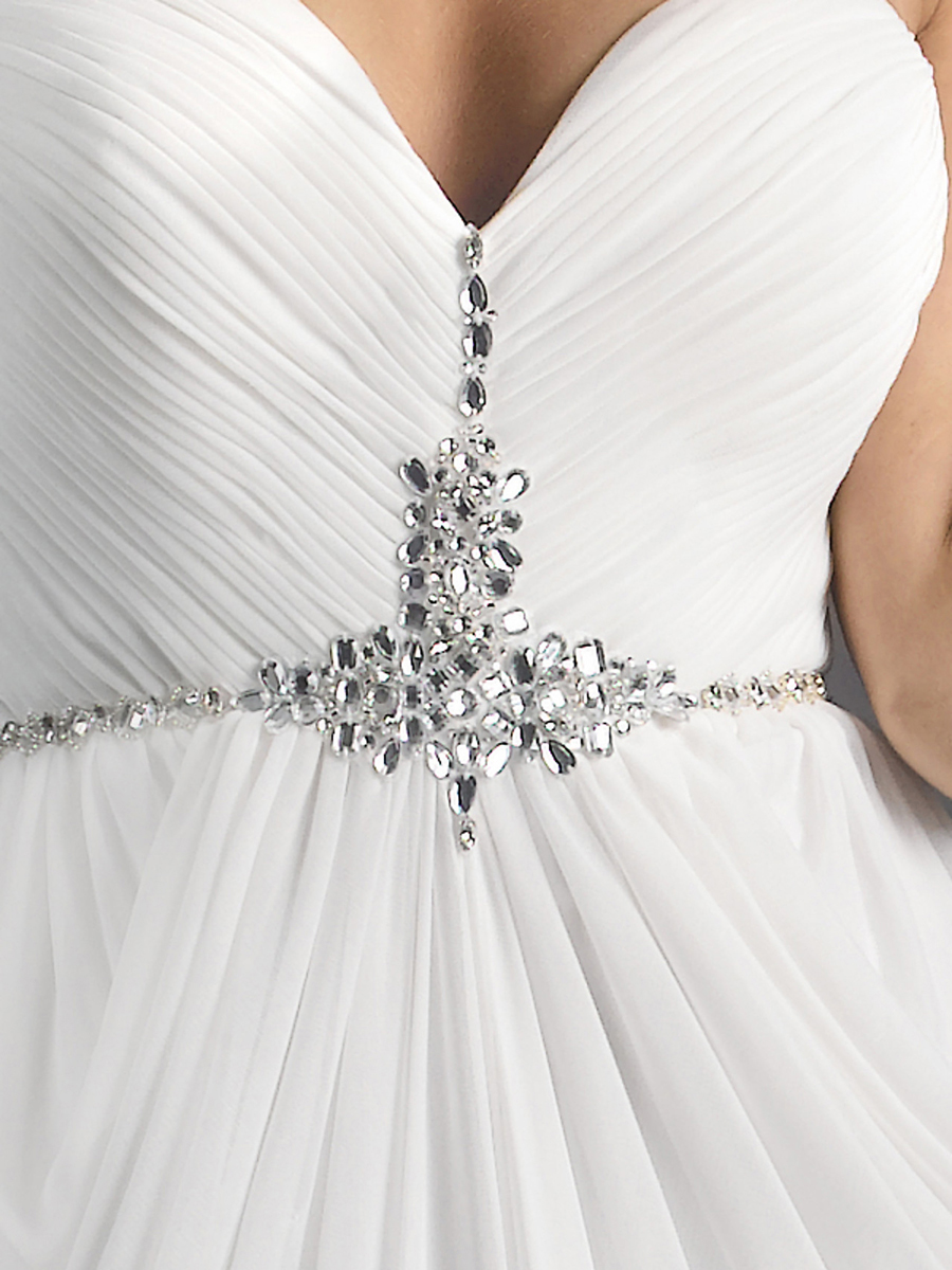 Weiß Chiffon Strapless herzförmiger Ausschnitt ärmellos bodenlangen Celebrity Dress