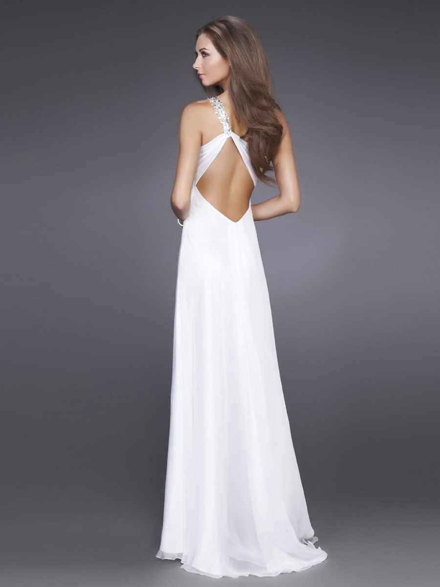 Grape Chiffon Sequined One-Shoulder Sweetheart Neckline Sleeveless Side Slit Floor-Length Evening Dress