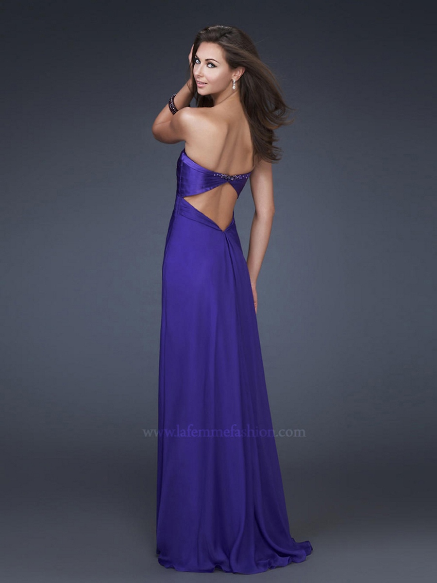 Strapless Satin Gown with Sweetheart Neckline and Cluster Beading Evening Dresses