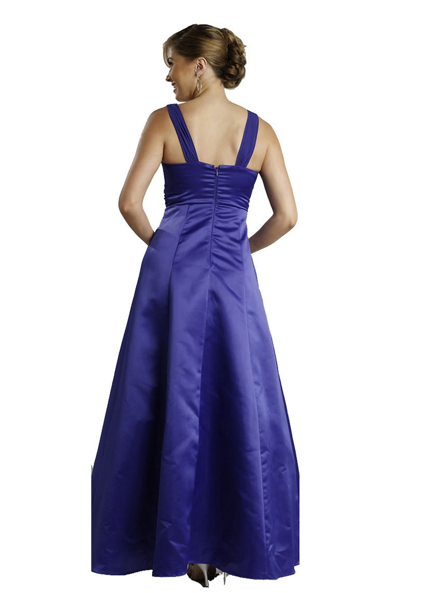 Removable Brooch and Floor Length Skirt Dark Royal Blue Mother of Brides Dresses