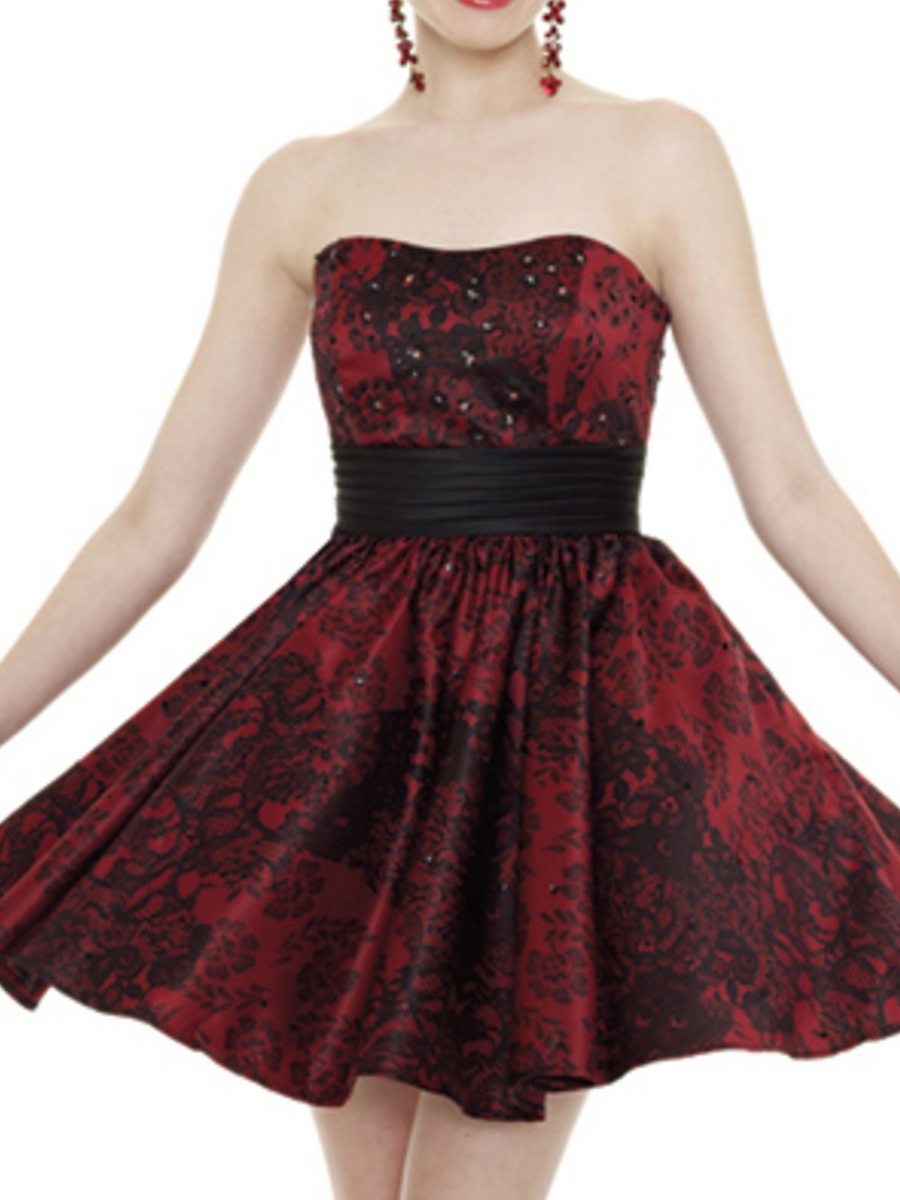 New Fashion Slight Sweetheart Neckline Wide Waistband A-line Homecoming Dresses