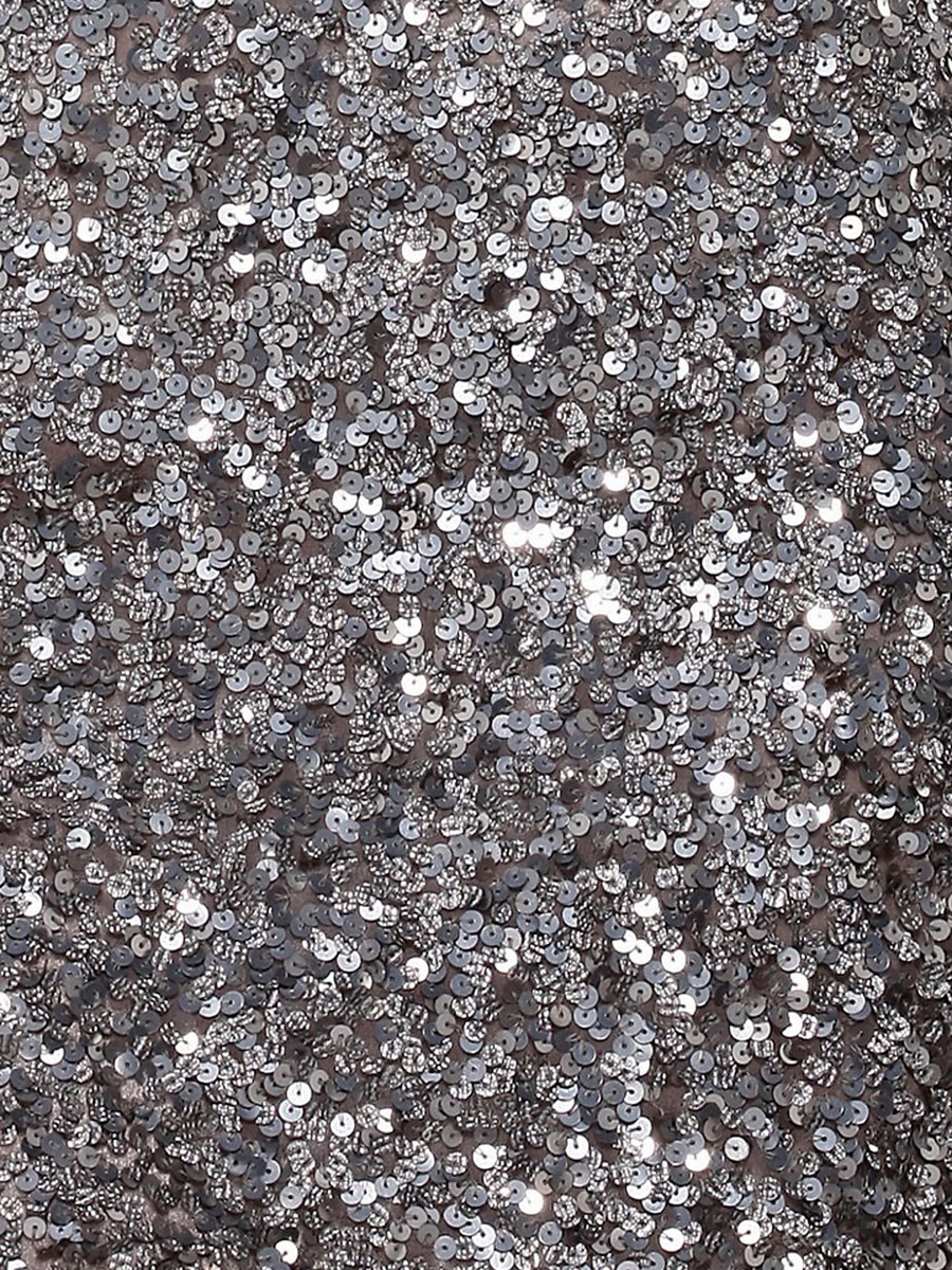 Sheath Silhouette Mini Skirt Glittering Silver Sequins Fabric Cocktail Dresses