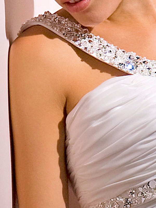 Spalten-Chiffon- griechisches Art-Kleid mit wulstigen Schaufel-Bügeln
