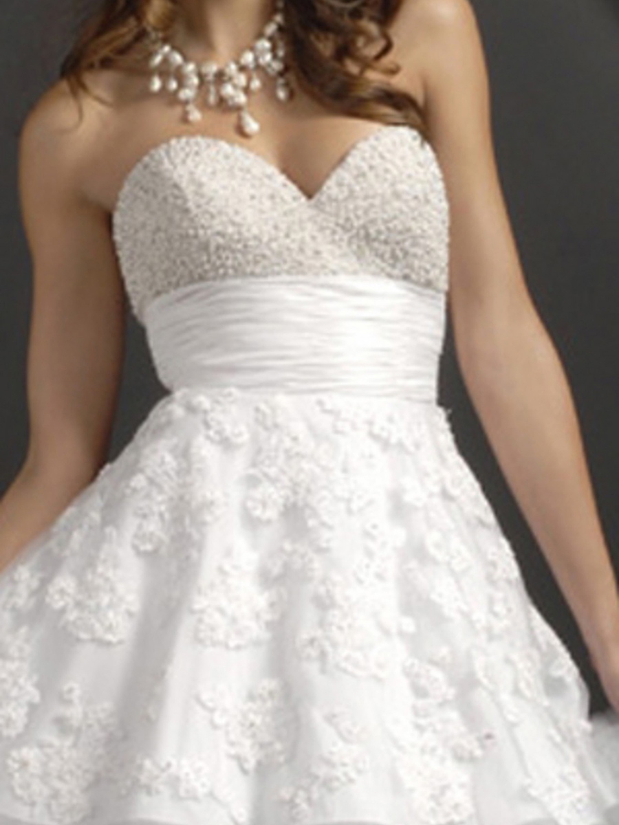 Meilleur Vendeur 2012 sweetheart blanc et Tulle courte Longueur robe de demoiselle d