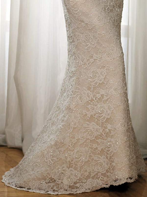 Vestido de casamento Corded da bainha do laço para o estilo 2012