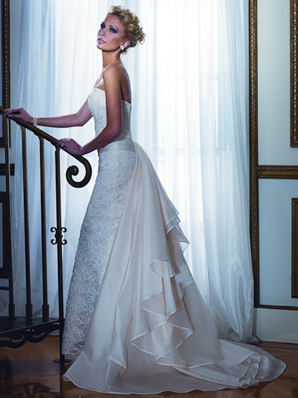 Vestido de casamento Corded da bainha do laço para o estilo 2012