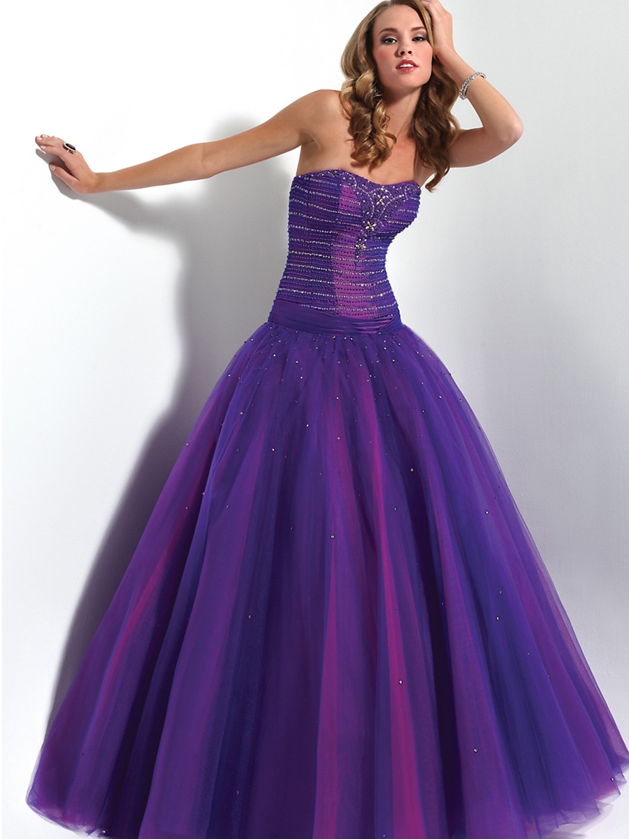 Gorgeous Strapless Ball Gown Dark Royal Blue Satin and Tulle Beaded Quinceanera Outfit
