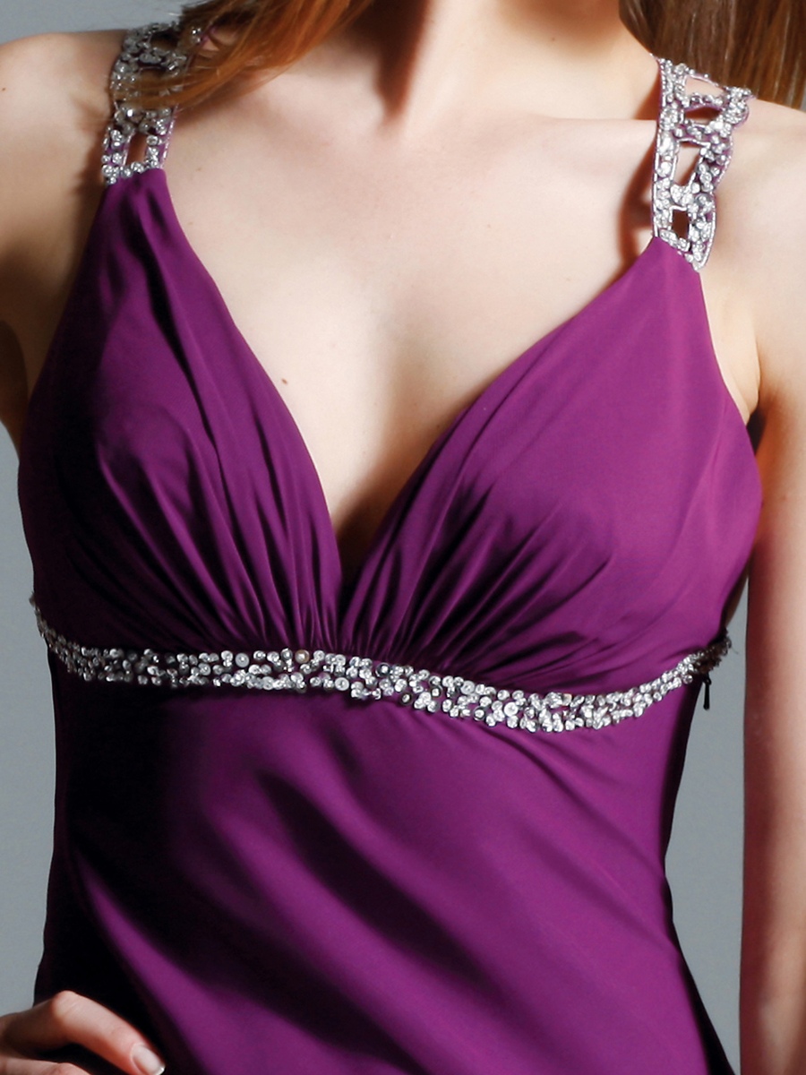 Etage gaine Longueur pourpre ou noir en mousseline de soie embelli Diamantes robes de soirée 2012