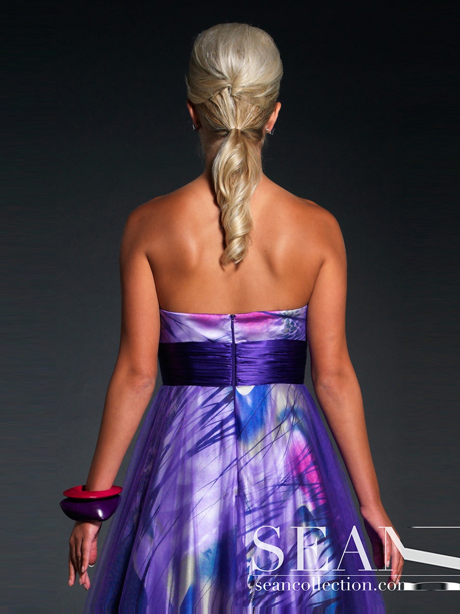 魅力的なAラインスタイルストラップスイートハートネックラインエンパイアウエスト全身Quinceaneraのプリントドレス