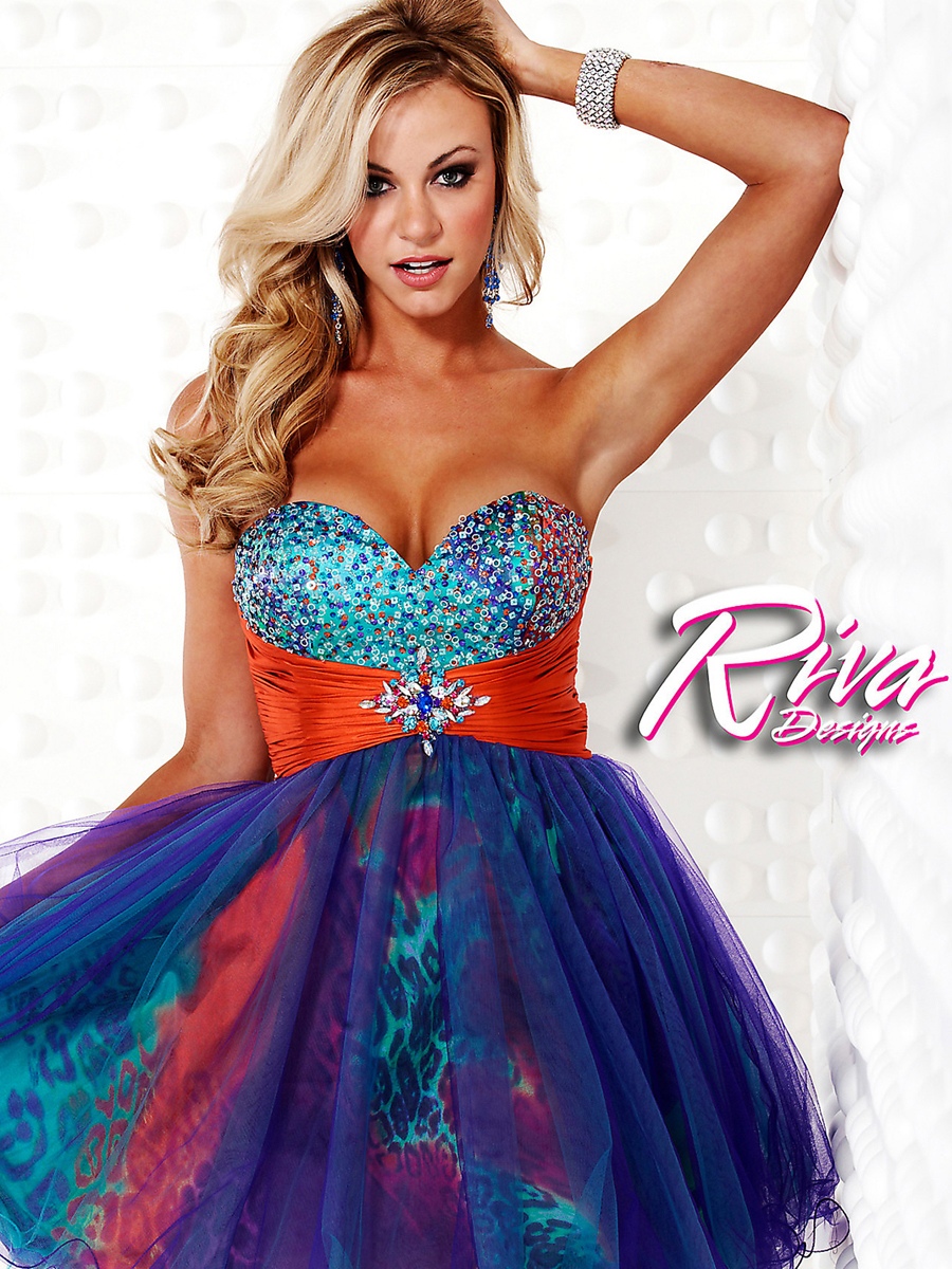 Astonishing Sweetheart Short A-Line Multi-Color Tulle and Printed Homecoming Dresses