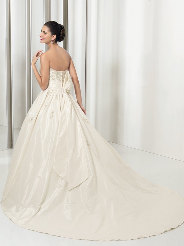 Spectacular Ball Gown Strapless Beaded Gown of Bubble Train