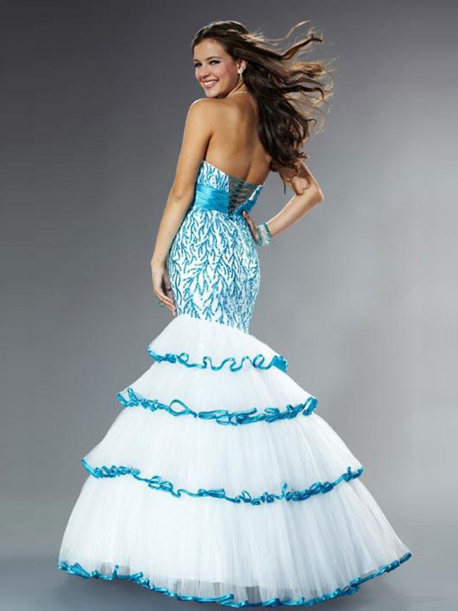 Graceful Mermaid Silhouette Strapless Sweetheart Neckline Embroidered Celebrity Dresses