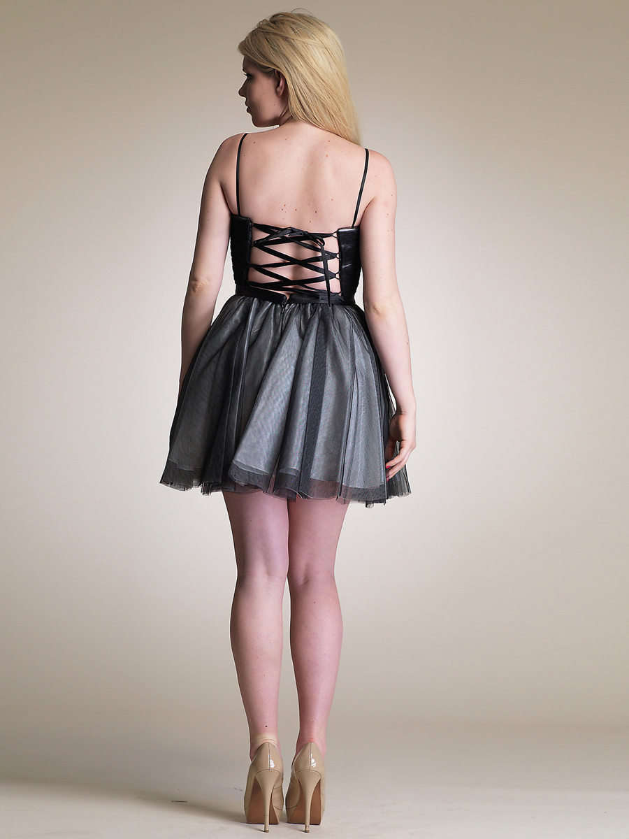 Luxurious Tulle Spaghetti Straps Sweetheart Neckline A-line Skirt Prom Dresses