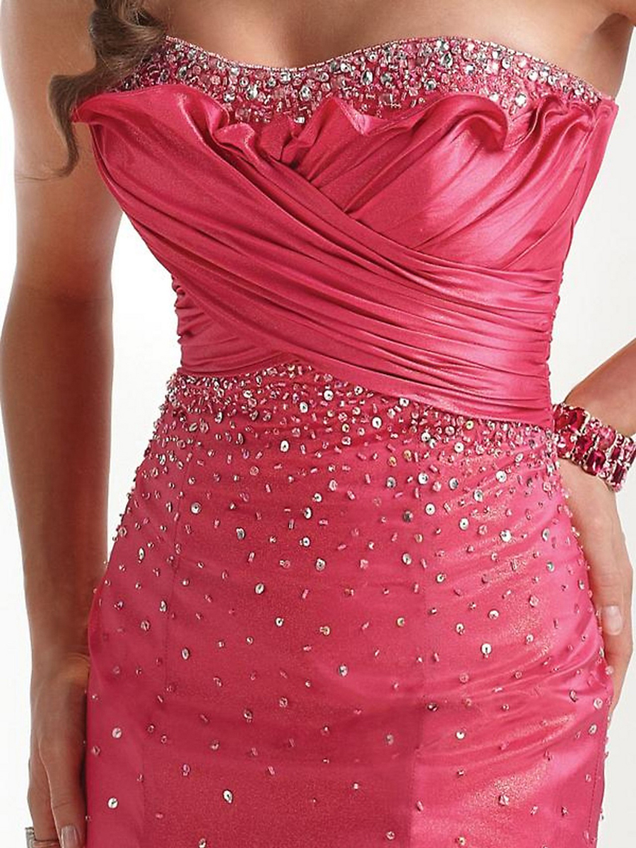 Stylish Trumpet Skirt Strapless Dazzling Beadwork Accented Full Length Celebrity Dresses