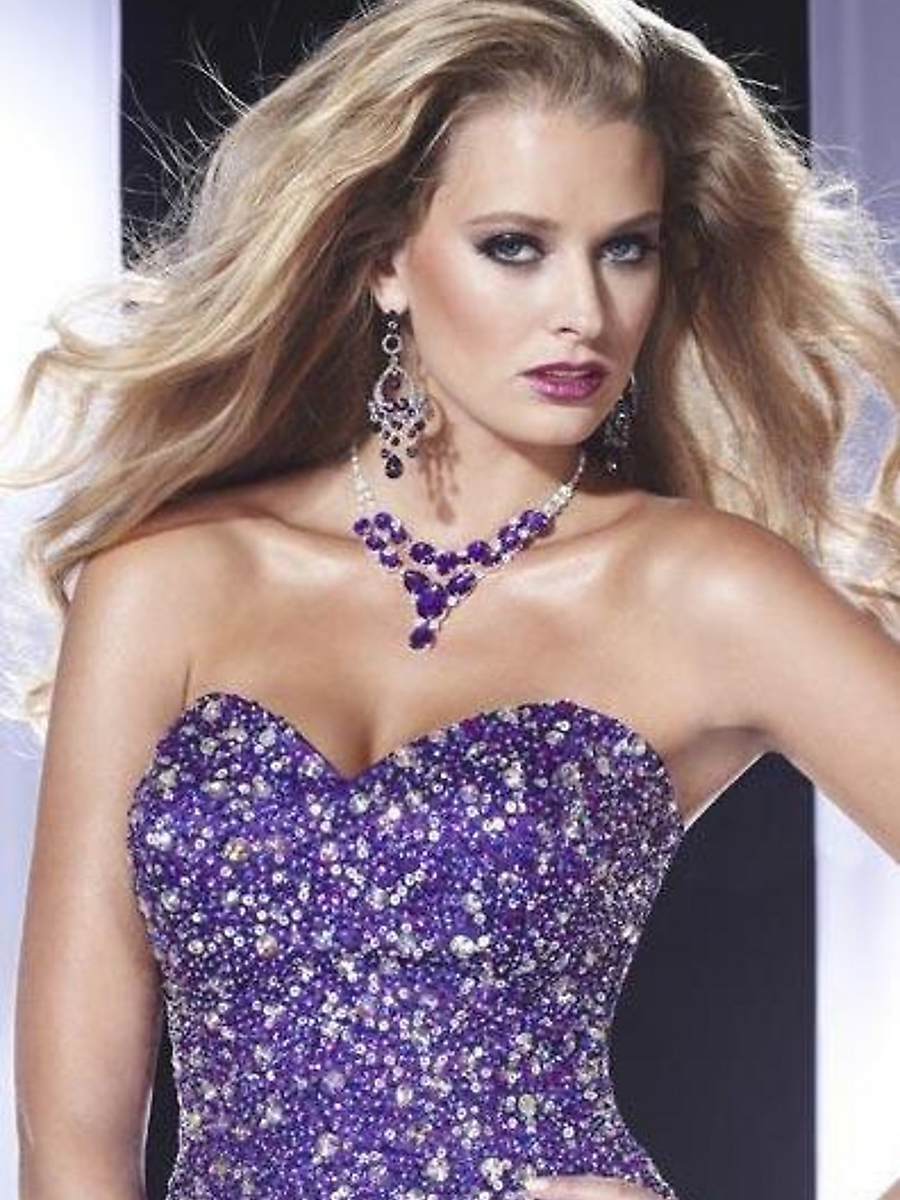 Extraordinary A-line Style Strapless Sequined Bodice and Swinging Organza Prom Dresses
