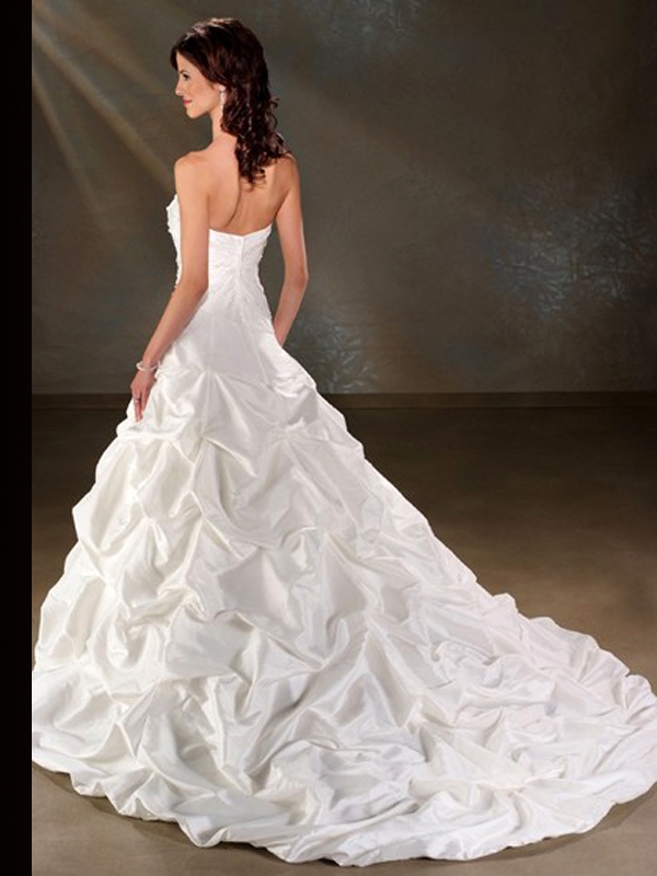 Strapless y escote corazón combinado con el Pick-Up vestido de boda de diseño