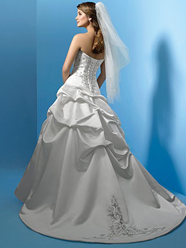Pure White with Beading Embellishment and Pick-Up Design Wedding Dress