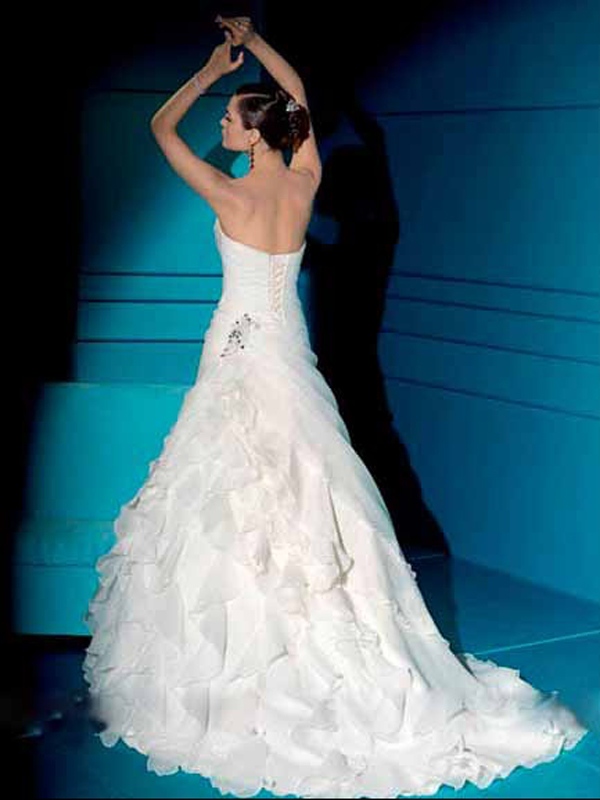 Graceful A-Línea Vestido de organza vestido de novia