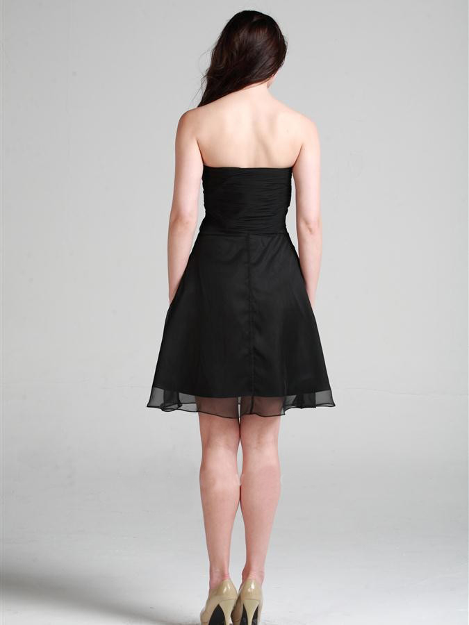 Elegant Mini-length Strapless Homecoming Dress with Rhinestones