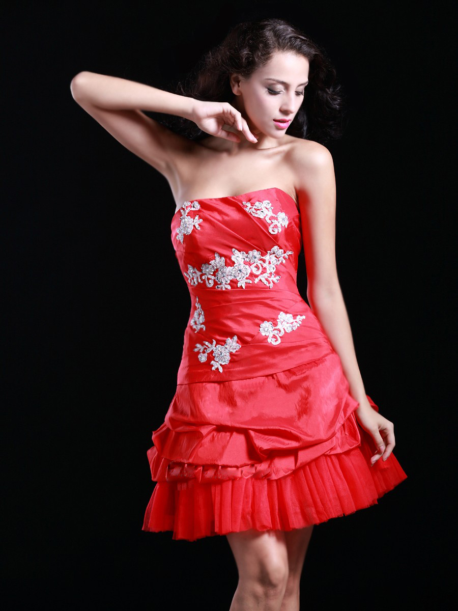 Retro Off-Shoulder Stain Homecoming Dress with Jacquard Embroidered