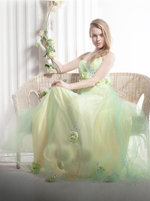 Glamorous Sweet-Herzen bodenlangen Floral Homecoming Kleid mit Strass