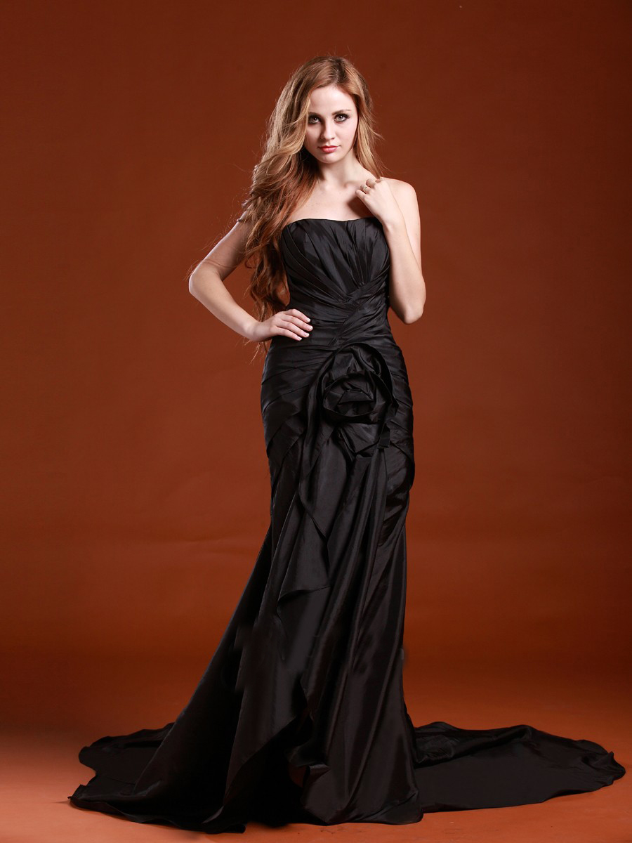 Off-Shoulder Stain Homecoming Kleid mit Long Tail
