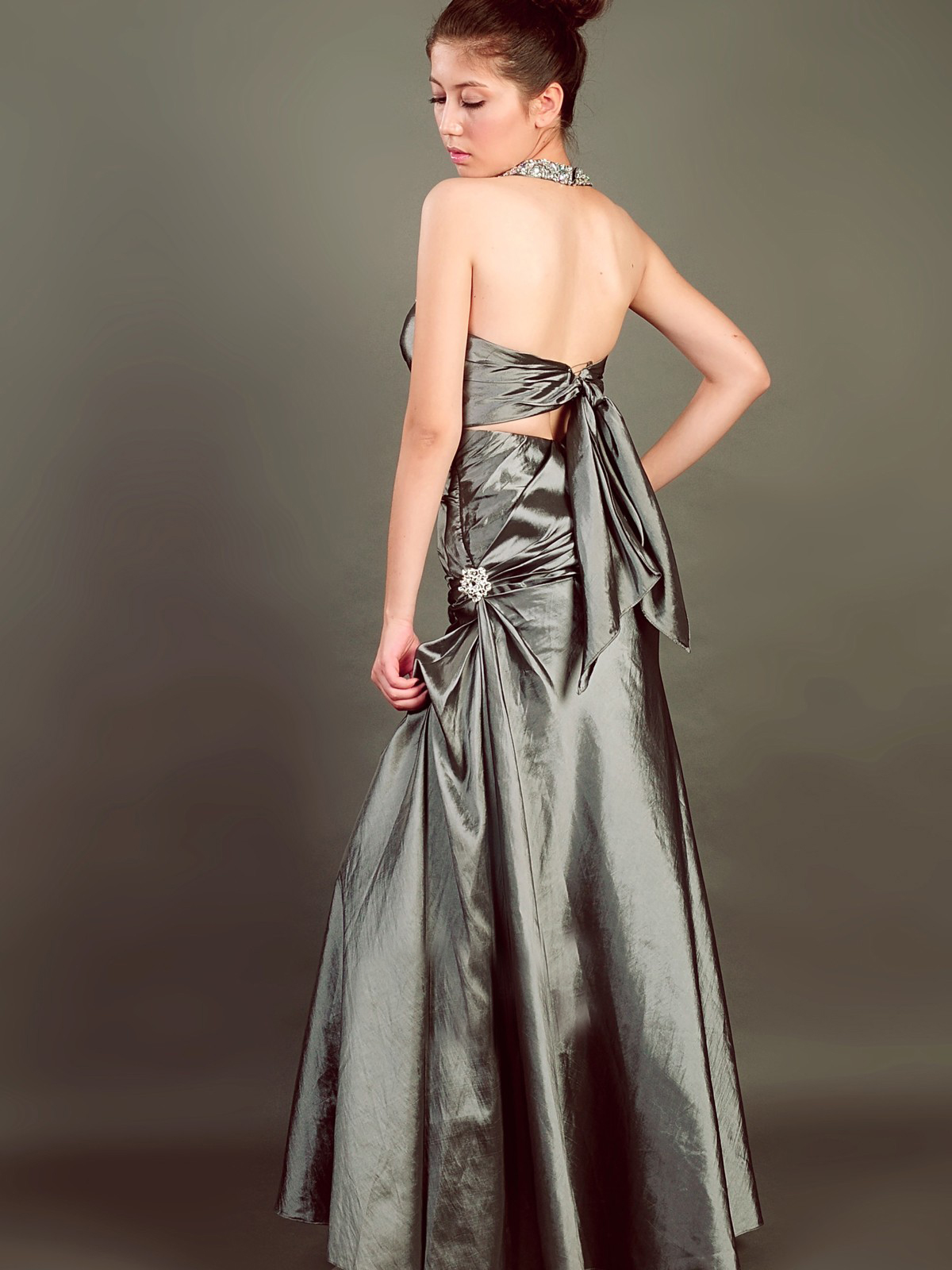 Shoulder Strap Stain Floor-Length Homecoming Dress
