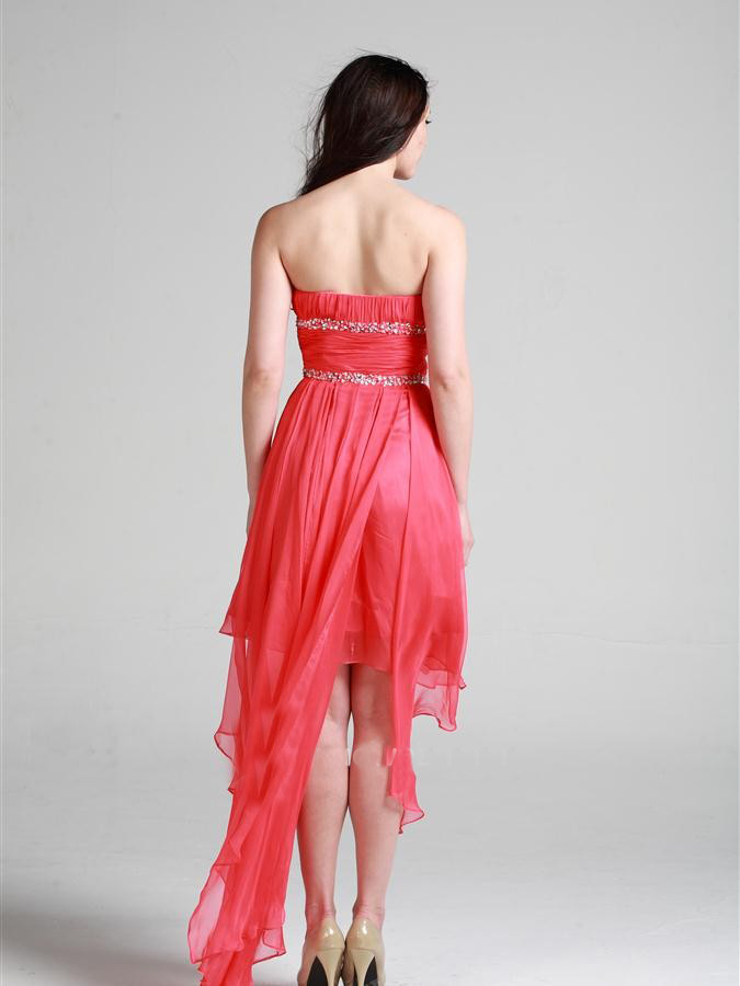 Off-Shoulder Chiffon Tiered Homecoming Dress with Embroidered