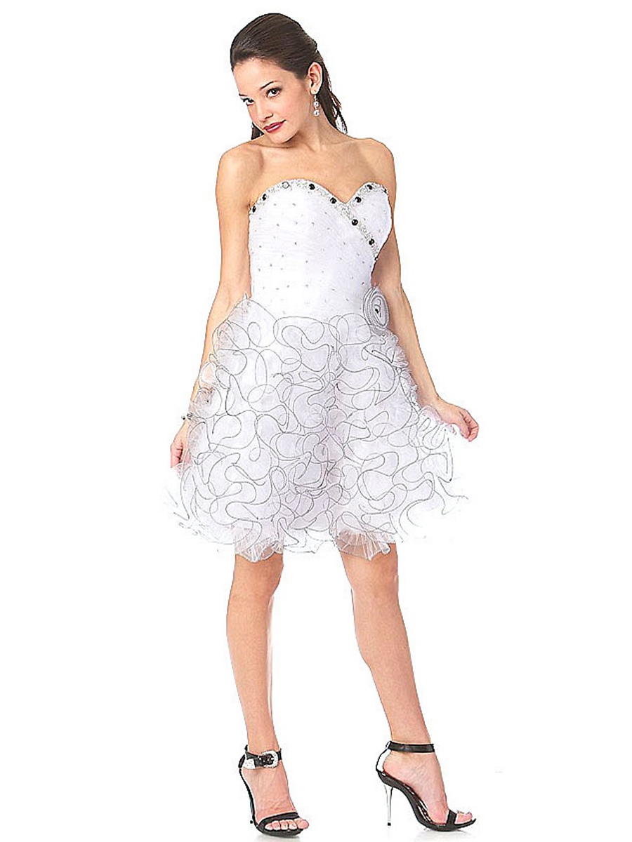 Charming Knielanger Sweetheart strassbesetztem White Dress