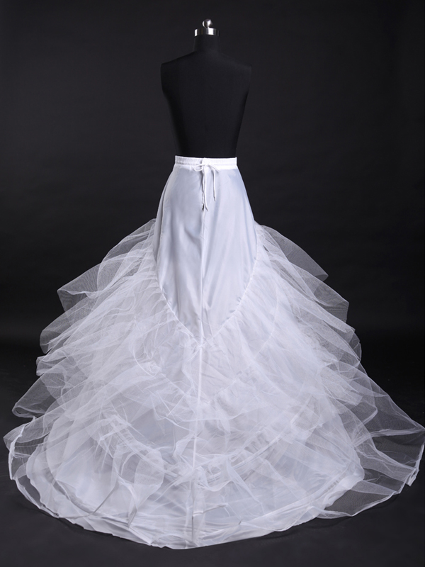 White Satin Fabuloso e tule em camadas Petticoat