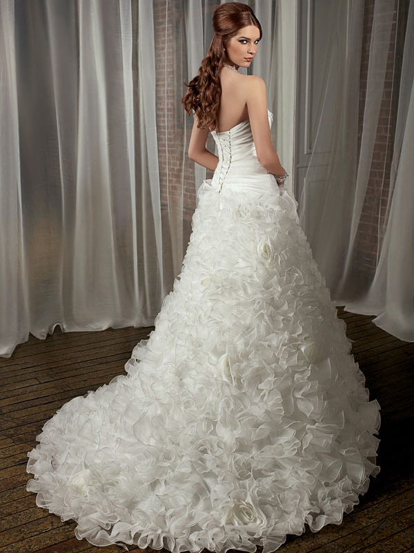 A-Line Silhouette with Some Appliqued Embellishments Wedding Dress