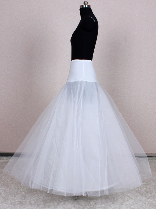 Elegante Bianco Puro Tulle sfera abito da sposa abito da Pannier