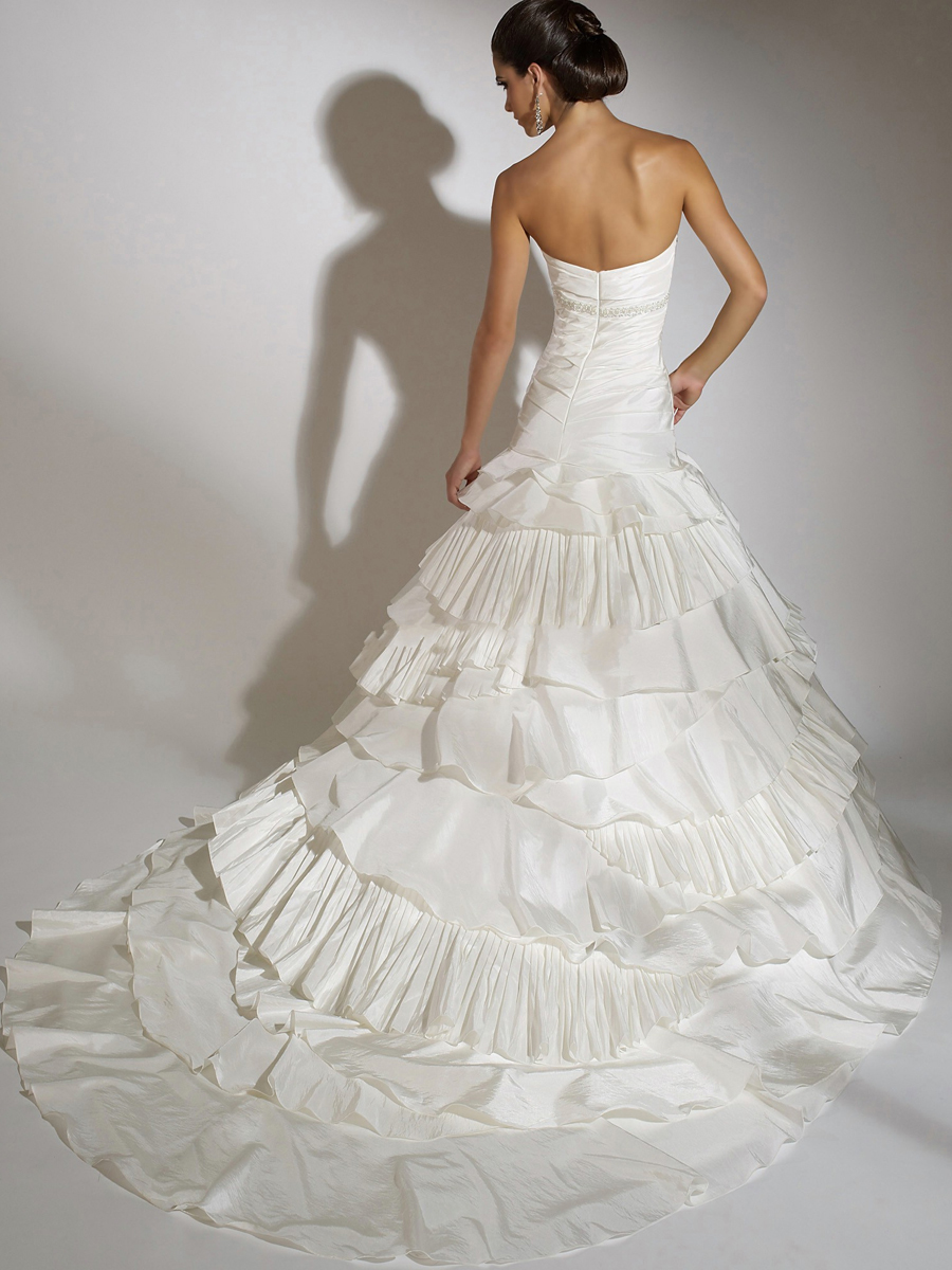 Sexy Pleated Stain Chiffon Wedding Dress mit Pailletten