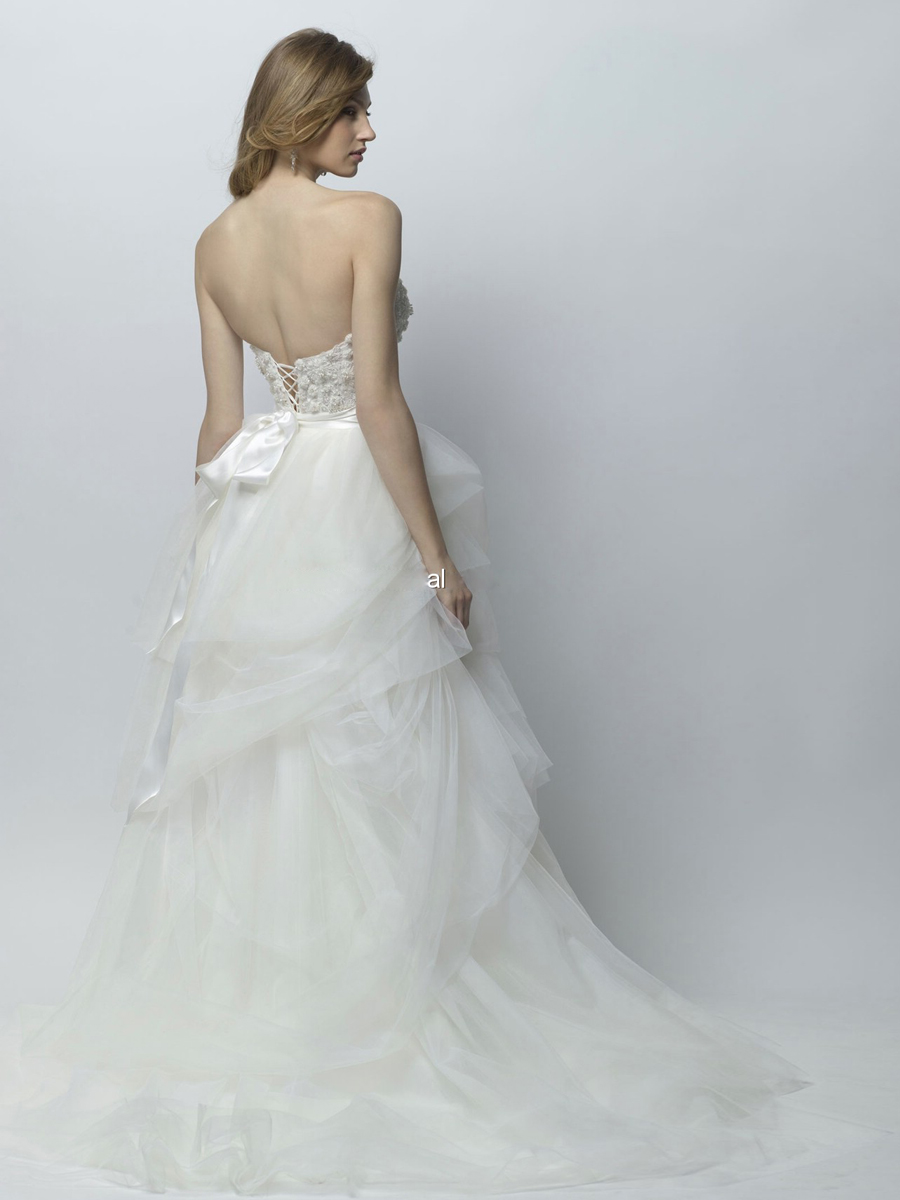 Очаровательная Милая цветочные лиф и юбка Ruffled-линии свадебное платье из тафты с пояса