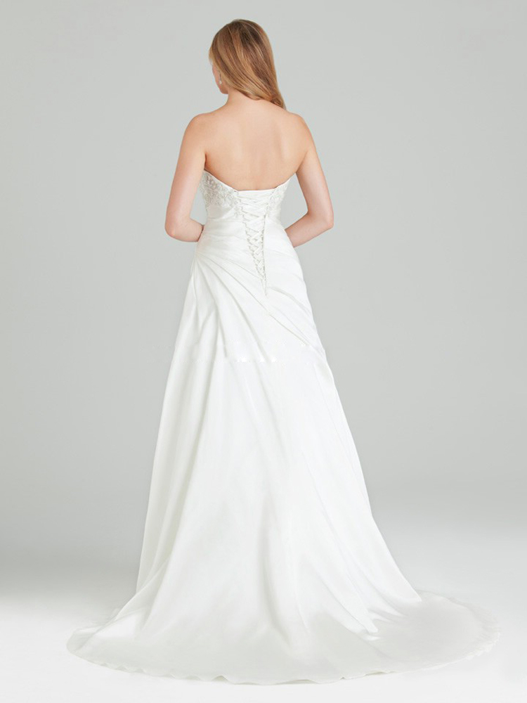 Querida lindo vestido de noiva A linha caracteriza com corpete bordado e Correias Voltar