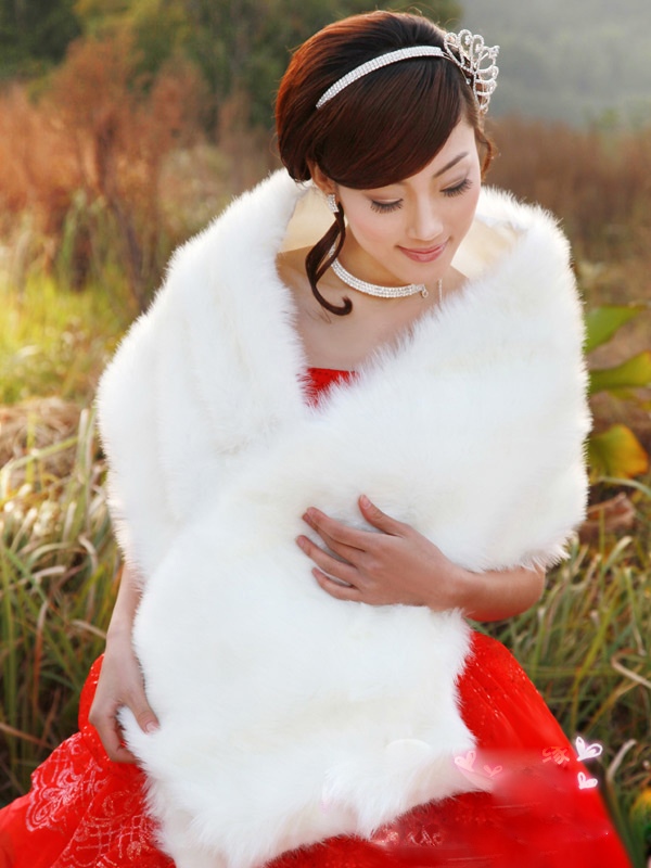 Свадьба удивительный искусственный мех плетения кружева жемчужина пальто завернутый