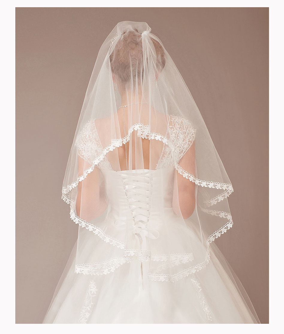 Изысканное свадебное атласное со швом Многослойный Тюль вуаль с Beadings