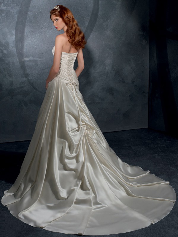 Breezy Satin Strapless A-Line Wedding Dress