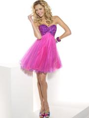 Chic Sequined Bust Strapless Sweetheart Tulle with Empire Waistline
