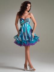 Chic Short Multi-Color Homecoming Dress with Empire Waistline