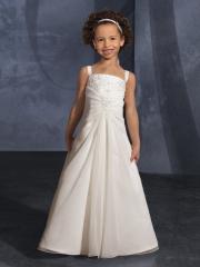 Lovely A-line Floor-length Chiffon Flower Girl Dress with Embroidery