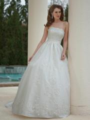 Tulle Ball Gown With Strapless Neckline Accented and A Scalloped Edge Dresses